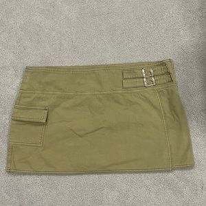 ASOS Design olive khaki wrapped mini skirt